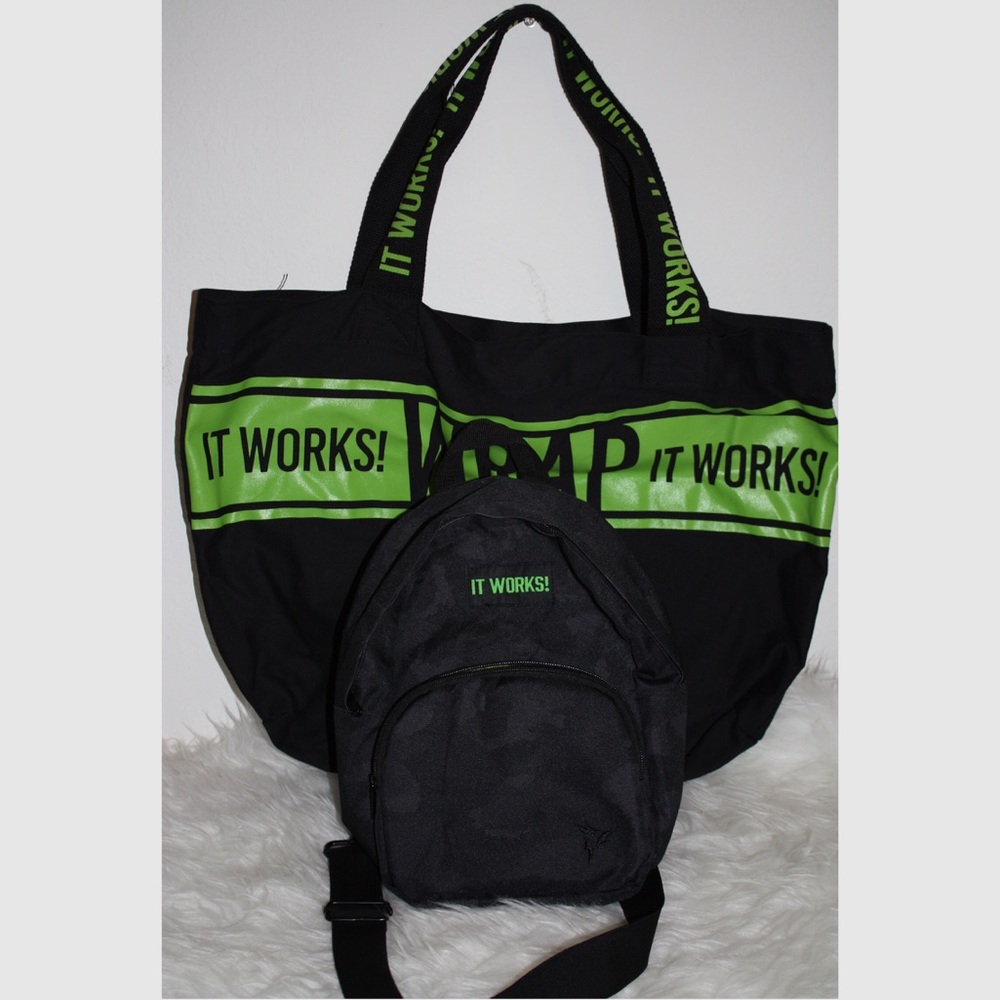 It Works! Large tote bag and small back pack